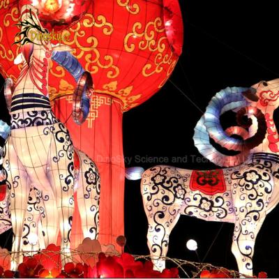 China Festival Decoration Attractive Goat Led Festival Lantern Decoration For Party And Theme Park for sale