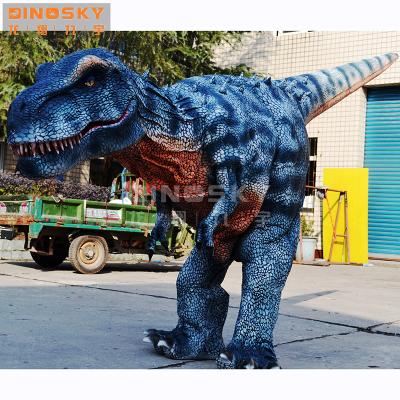 China Theme Park Stage Show Realistic Raptor Dinosaur Walking Costume For Adult for sale