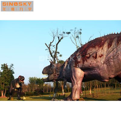 China Entertainment Fiberglass Customized Life Size Dinosaur Statue Sculpture for sale