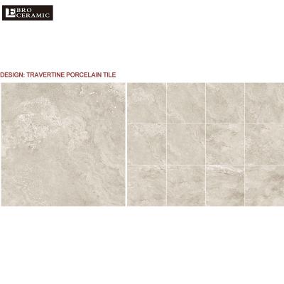 China Natural Matte Outdoor Porcelain Tile Rustic Stone Travertine Tiles Ceramic Tiles Look Porcelain 600x600 for sale