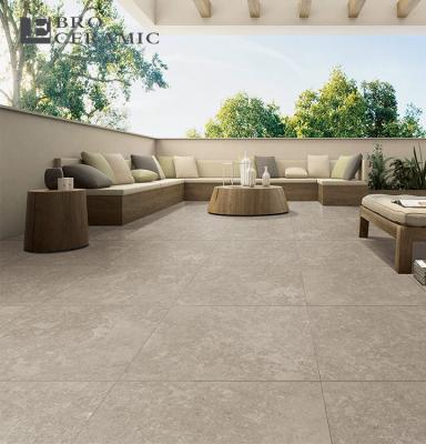 China 600*600 Rustic Stone Look Porcelain Tile Anti Slip Stone Travertine Tiles Chinese Outdoor Anti Slip Tiles Patio Balcony Bathroom Tiles Flooring for sale