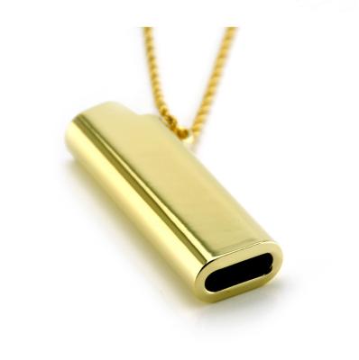 China Custom Hiphop Shell Logo Lighter Shell Necklace Hip Hop Pendant Lighter Shell Necklaces for sale