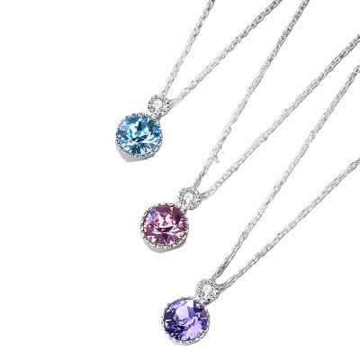 China CLASSIC Heart Of The Sea Clavicle Soft Chain Lover Gift Women Crystal Pendant Necklace S925 Sterling Silver Necklace Fashion for sale