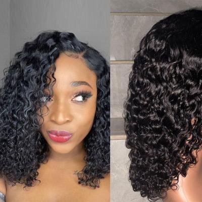 China Hair lace frontal wig pixie cut 4*4 deep curly 4*4 lead wig water wave 13*4 short hair lace front closure lead wigs for women of color for sale