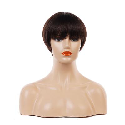 China Cheap Wholesale Soft Silky Straight Hair Light Wave Swiss Change Design Style Technique Brown Wigs for sale