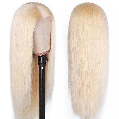 China Hot Selling STRAIGHT/BODY Virgin Braids 100% Brazilian Curly Straight 613 Lead Colored With Baby Hair Wigs Transparent Lace Front Wigs for sale