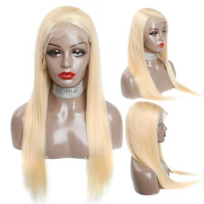 China Hot Selling High Quality Deep Platinum Long 100% Straight Bodywave Ash Blonde Hair 613 Lace Front Wigs for sale