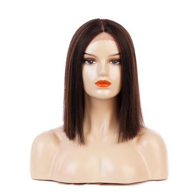 China Silky Straight Wave Hair Wigs Front Lace Wig Natural Brazilian Hair Straight With Baby Hair Layer Style Brazil Brown Middle Part for sale