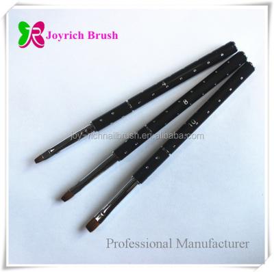 China NAIL metal handle with diamondasian nail supplies nail gel kolinsky brush for sale