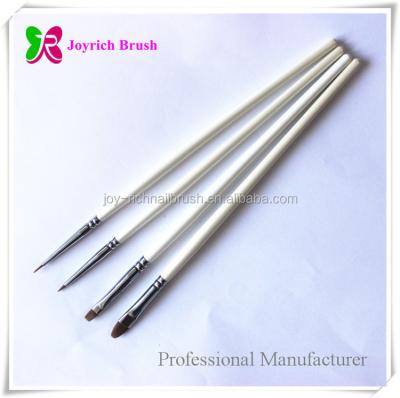 China NAIL factory direct painting white wooden handle UV gel nail polish brush for sale