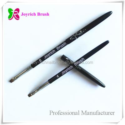 China NAIL professional cute black diamond aluminum handle gel nail brush kolinsky for sale