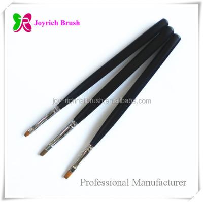 China NAIL ART PRODUCTS SUPPLY Synthetic Wood Black Paint Gel Nail Brush for sale