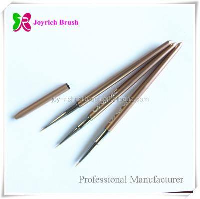 China Natural Color NAIL Brush Diamond Metal Handle With Cap Nail Art Liner Brush Nail Set Brush for sale