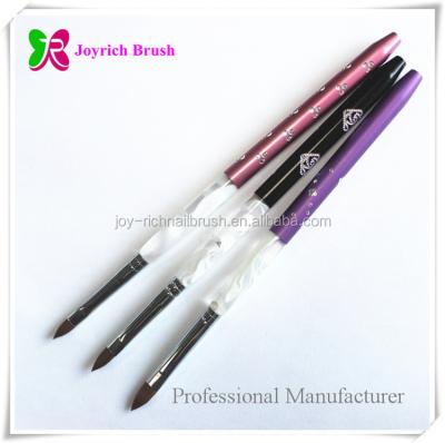 China NAIL Grip Metal Cap Acrylic Nail Brush 3D Kolinsky Brush for sale