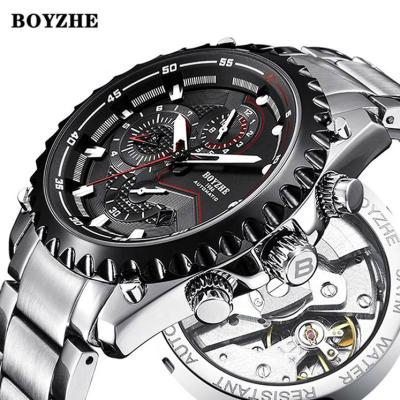 China BOYZHE Date BOYZHE Automatic Classic Dress Stainless Steel Mens Wrist Automatic Mechanical Luxury Sports Watch for sale