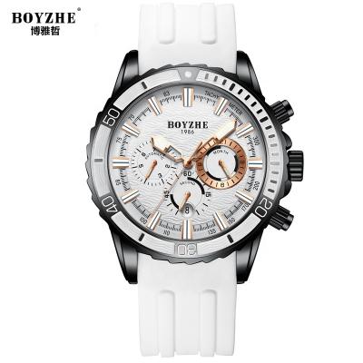 China New design multiple water proof automatic time zone BOYZHE men stainless steel quartz mechanical watch dropshipping for sale