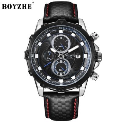 China Best Quality Automatic Luxury Leather Date BOYZHE Mechanical Man Skeleton Automatic Watch for sale