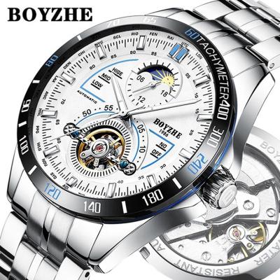 China BOYZHE Automatic Date Brand Waterproof Stainless Steel Luxury Automatic Watches for sale