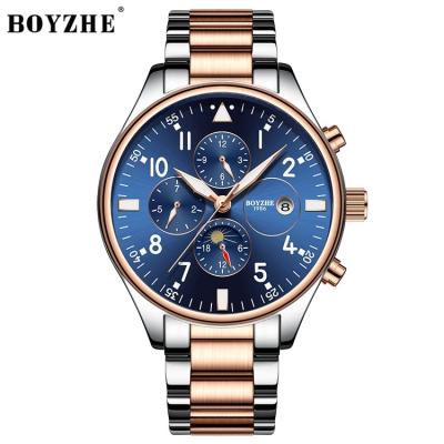 China BOYZHE WL002-1G Date Brand Automatic Mechanical Stainless Steel Watches Mens Wrist Watch Luxury Sport for sale