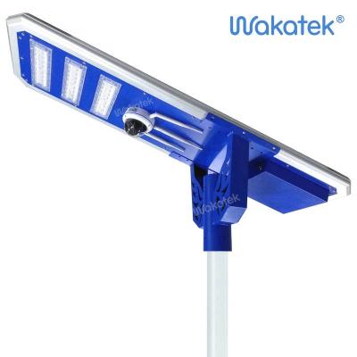 China WAKATEK ROAD Solar CCTV 60W Solar Street Light with Camera WIFI All in One Solar Street Light for sale