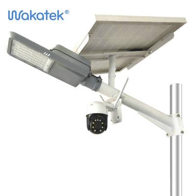 China ROAD WAKATEK Solar Street Light 200w Solar Street Light With 4G Camera CCTV Outdoor Smart Security for sale