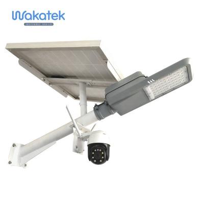 China ROAD WAKATEK 200w solar IP66 led solar street light with cctv outdoor camera wireless solar camera for sale