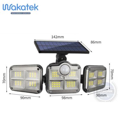 China WAKATEK Garden High Lumen Wall Lights Three Ways Solar Powered Outdoor Portable Wall Lights for sale