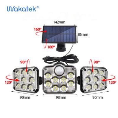 China WAKATEK Garden 20w 30w 50w with Remote Lamp Outdoor Solar Motion Sensor Wall Mount Solar Wall Light for sale