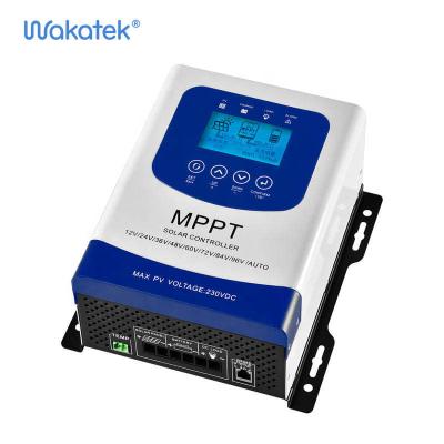 China Charger Controller WAKATEK 12V-96V Auto Recognition Charge Controller High Efficient MPPT Solar Charge Controller 60A for sale