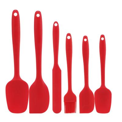 China 6pcs Silicone Viable Spatulas Set Cake Cream Scraper Brush Kitchen Heat Resistant Utensil For Baking Mixing Stirring for sale