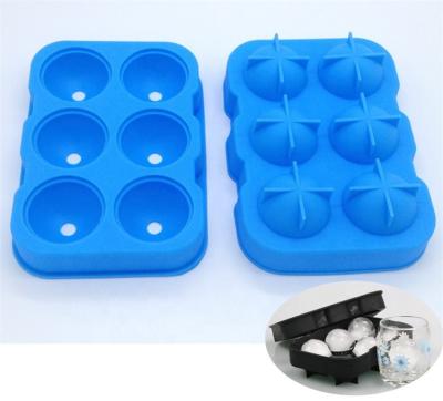 China Customized Sustainable 6 Round Giant Cubes For Large Silicone Ice Cube Molds For Kitchen Party Bars for sale