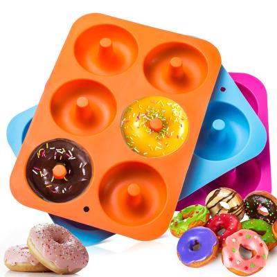 China Viable Silicone Donut Mold DIY Donuts Mold Maker Silicone Non-Stick Cake Mold For Donuts Bagels Pastry Baking Tools for sale