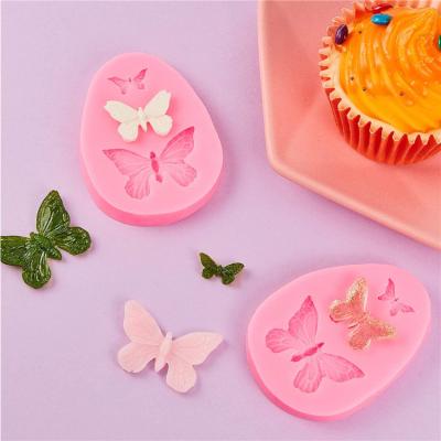 China Polymer Clay Silicone Molds Mini Butterfly Cupcake Decorating Tool Fondant Viable Homemade Cake DIY Cake Butterfly Baking Mold for sale