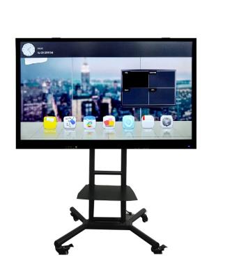 China Aluminum Frame 65 Inch Board Free Standing Mobile Smart School Digital Interactive Whiteboard Teacher Flat Panel Display 4k for sale