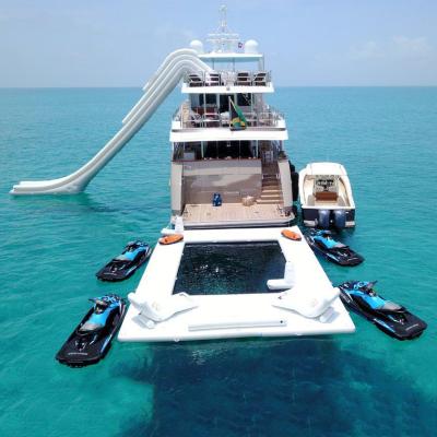 China DWF Quality Guarantee Foldable Inflatable Yacht Ocean Sea Floating Pool (Double Wall Cloth) 5x4m With Anti Jellyfish Net For Yacht for sale