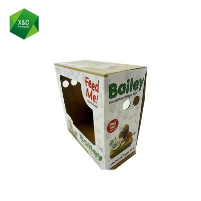 China Recycled Materials Bailey Dog Colorful Pet Food Custom Cardboard Rolls Paper Box With Window for sale