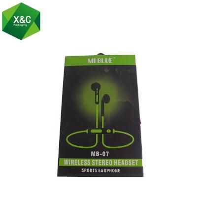 China Recyclable Custom Paper Premium Quality Magnetic Earphone Packaging Box With Plastic Hanger for sale