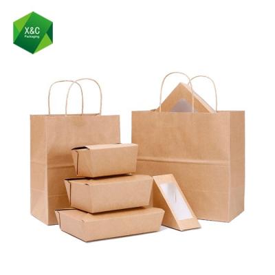 China Disposable Fast Food Grade Bread Cookies Wrapping Paper Custom Twist Handle Carry Bag for sale