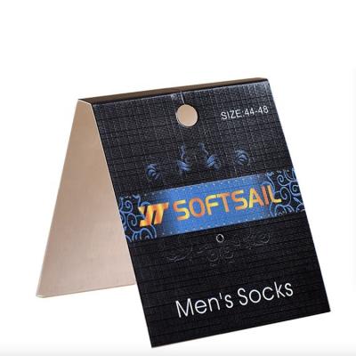 China Sustainable Folded Custom Kraft Cardboard Printing Sock Label for sale