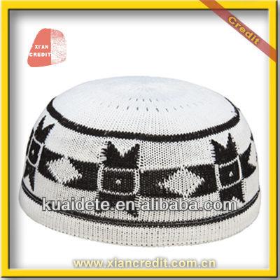 China High quality knitted muslim 100% crochet striped polyester prayer covers islamic hats men islamic hat prayer men cover KDTCP006 wholesale for sale