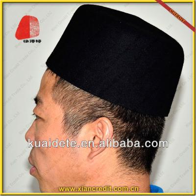 China 2014 character hotsale whole black fashionable muslim felt hat for men for sale