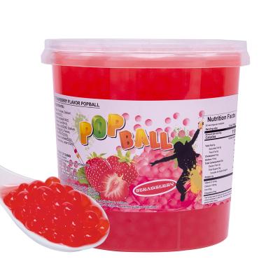 China Bubble Tea Strawberry Flavor Popping Boba for sale