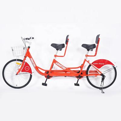 China Anti - Theft Tandem Ride Park Two Seats Side By Side Touring Bike for sale