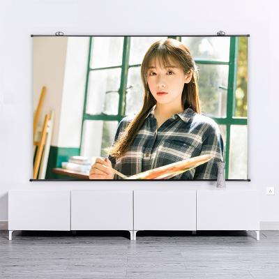 China Single Screen Wall Mounted 100inch Wall Mounted Projector 4:3/16:9 Home Theater PVC Material Projector for sale