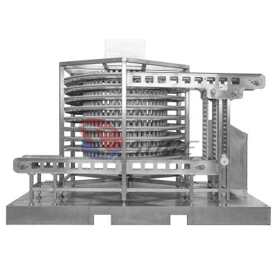 中国 Food grade stainless steel spiral tower conveyor for cake and bread cooling 販売のため