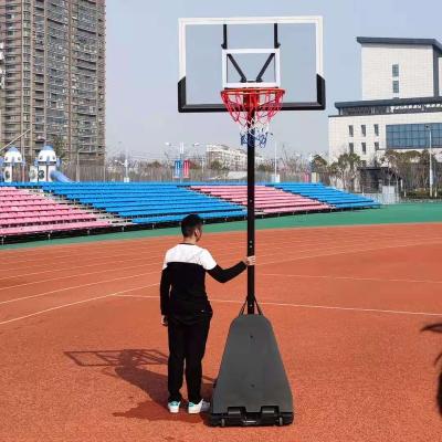 China PE red can hold sand can judge water basketball hoop suitable for teenagers adjustable height for sale