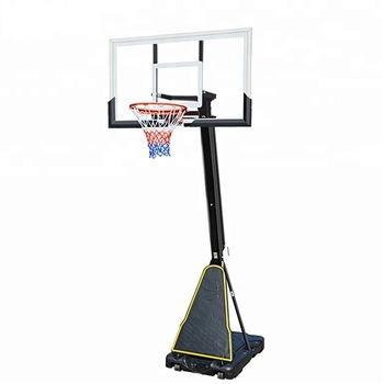 China Fiberglass SBA 305 Basketball Stand Adjustable Movable Portable Basketball Hoop For Basketball Goal Adult Adjustable Tempered Glass for sale