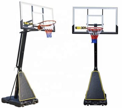 China PC or shatter proof tempered glass with PE protection factory direct sales indoor portable basketball hoop stand with basketball hoop for sale