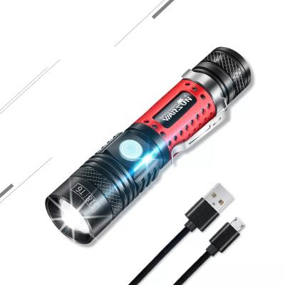 China Camping Warsun 518xc Mini Flashlight Zoom Tactical Flashlight with Pen Clip Super Bright 1000 Lumen Rechargeable Led Flashlight for sale