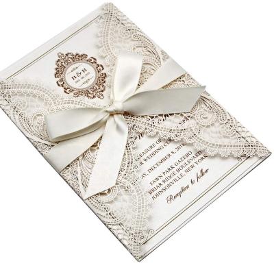 China Europe Luxury Embossed Wedding Invites Bridal Shower Invitations Elegant Wedding Invitations Cards for sale